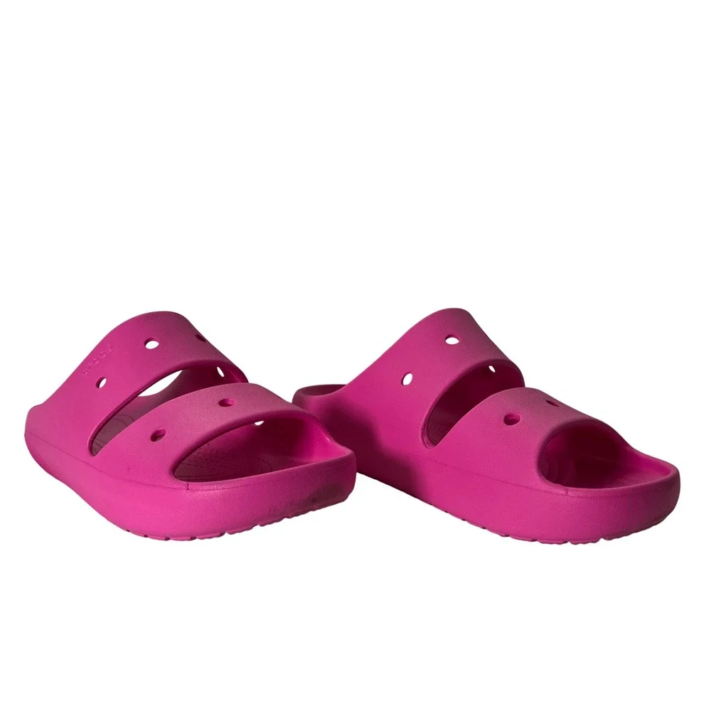 Crocs Classic Sandal Pink Two Strap Slide Mens 12 Womens 14 206761-6S0